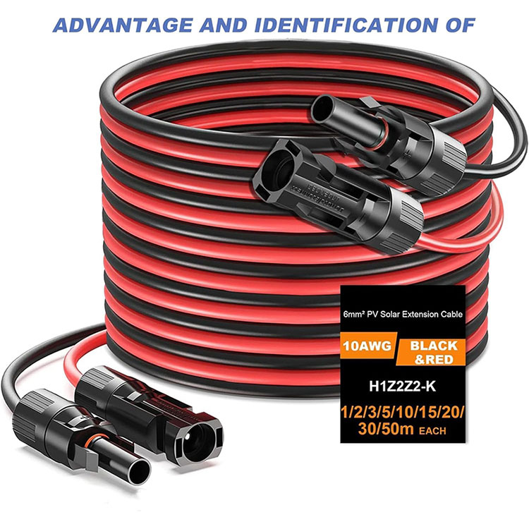 สายไฟต่อขยาย 50 ฟุต 10AWG สำหรับระบบ PV ที่ติดตั้งภาคพื้นดิน
