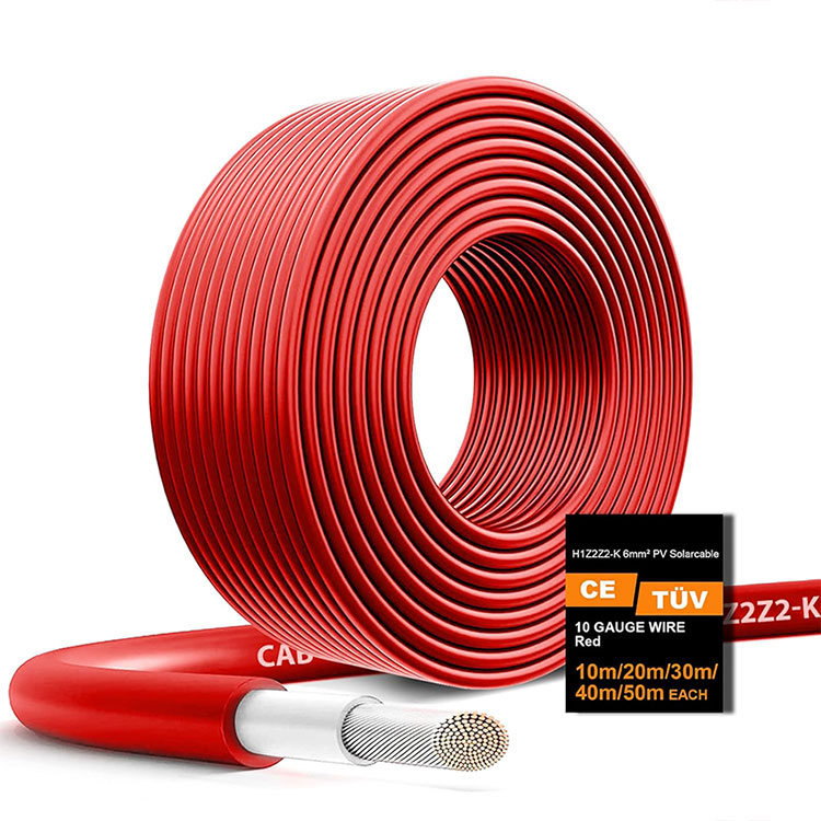 ความต้านทานตัวนำต่ำ 10AWG ลวดไฟฟ้าโซลาร์เซลล์ 65FT