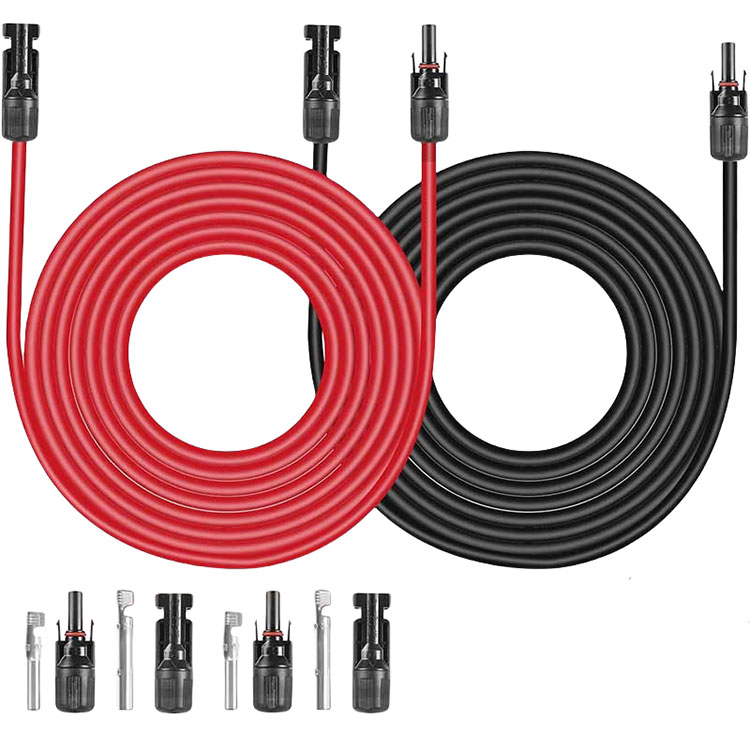 สายต่อพลังงานแสงอาทิตย์ 30Ft 10AWG 6mm2 สายไฟพลังงานแสงอาทิตย์